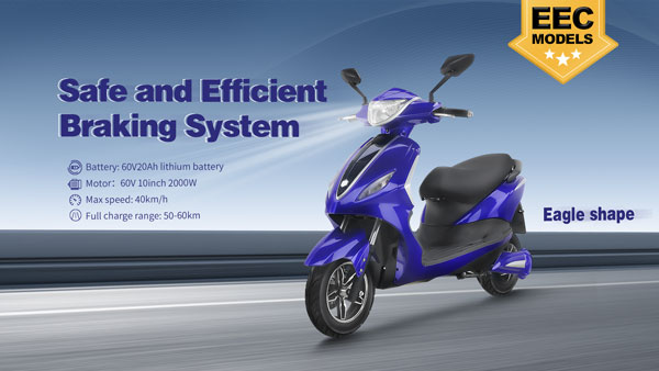 Electric Moped Motorcycle Scooter 1000W-2000W 60V20Ah48V60Ah 40kmH (EEC Certification)(Model JY) news1