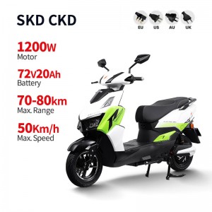 Electric Moped Motorcycle Scooter 1200W 72V 20Ah 50km/h (Model: YW-10)