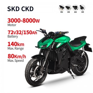 Electric Motorcycle N19 3000W-8000W 72V 32Ah/150Ah 80km/h