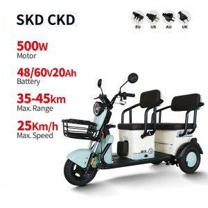 Electric Passenger Tricycle F3-G 500W 48V/60V 20Ah 25km/h