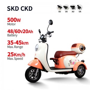 Electric Passenger Tricycle V1-1-1 500W 48V/60V 20Ah 25km/h