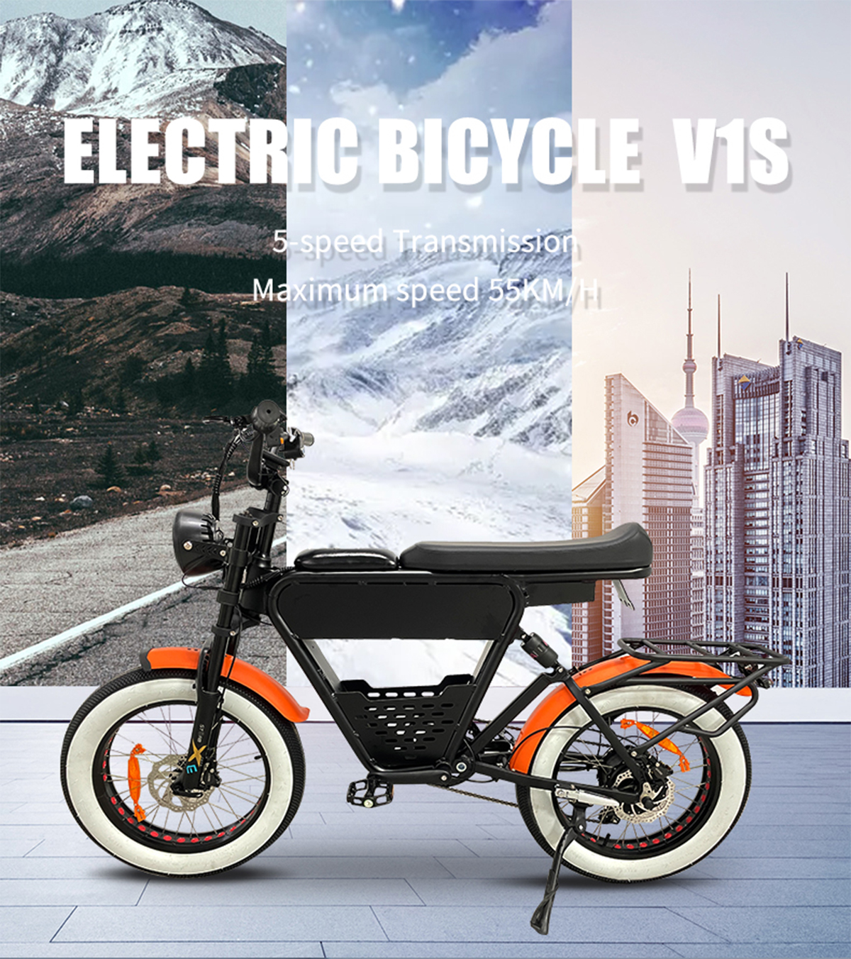 Optional 500W 750W 1000W 20inch 48V 35Ah Lithium Battery EBike Details 1